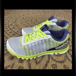 Reebok Sublite Duo Running Shoe Neon Yellow/Purple-Gray/White - Size 8.5